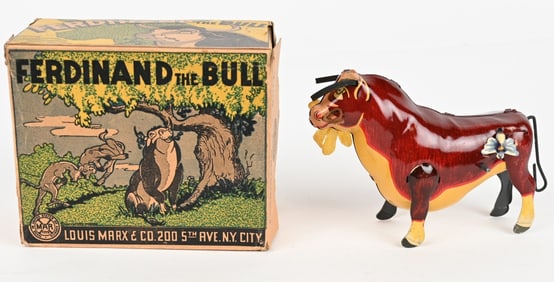 MARX TIN WINDUP FERDINAND THE BULL w/ BOX