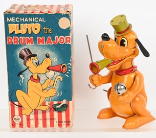 MARX TIN WINDUP PLUTO DRUM MAJOR w/ BOX