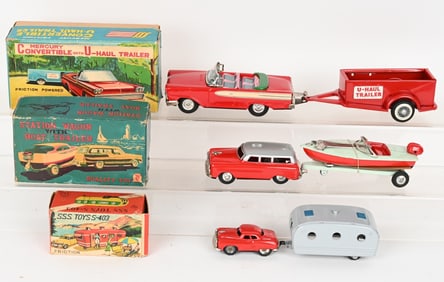JAPAN TIN CARS & TRAILERS w/ BOXES