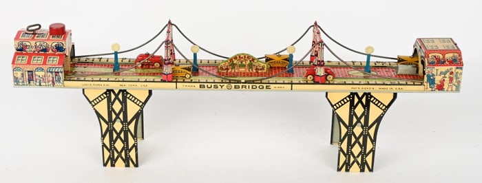 MARX TIN WINDUP BUSY BRIDGE