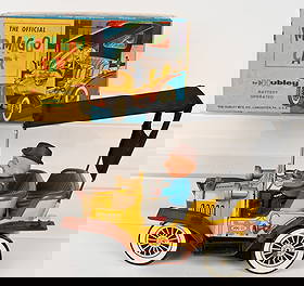 HUBLEY BATTERY OP MR MAGOO CAR w/ BOX: All original and looks never played with. Worked when tested. Boxed 9 1/2" Excellent