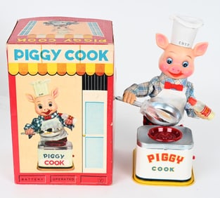 JAPAN BATTERY OP PIGGY COOK w/ BOX