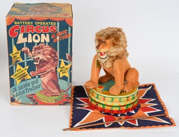 JAPAN BATTERY OP CIRCUS LION w/ BOX