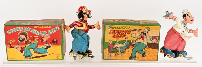 TPS WINDUP CLOWN & CHEF SKATERS w/ BOX