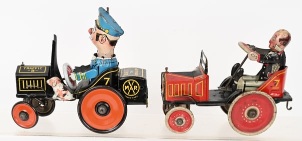 MARX TIN WINDUP COO COO CAR & BEAT IT COP