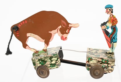 MARX TIN WINDUP FERDINAND BULL & MATADOR