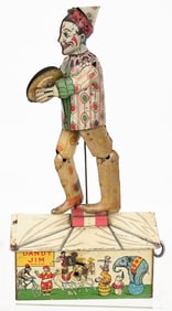 UNIQUE ART TIN WINDUP DANDY JIM CLOWN DANCER