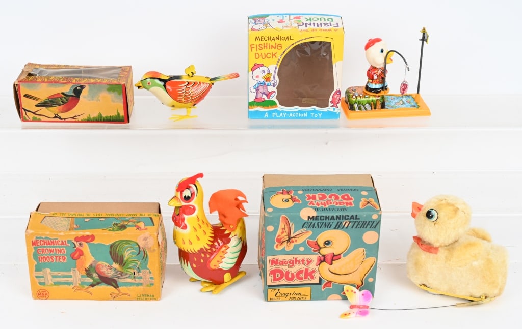 4- JAPAN WINDUP DUCK & MORE TOYS w/ BOXES (1 of 3)