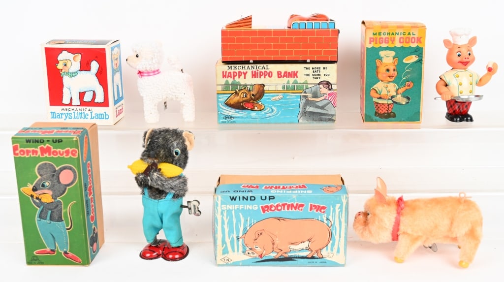 5- JAPAN WINDUP ANIMAL TOYS w/ BOXES (1 of 4)