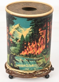 VINTAGE BURNING FOREST MOTION LAMP