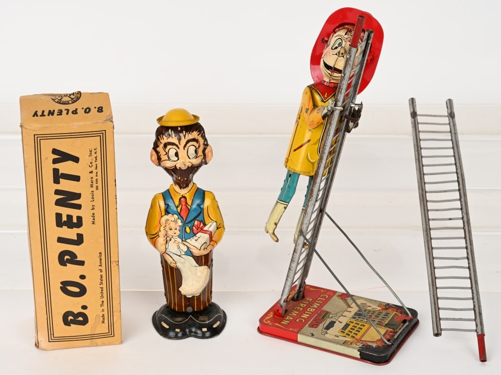 2- MARX TIN WINDUP TOYS, B.O. PLENTY & FIREMAN (1 of 5)