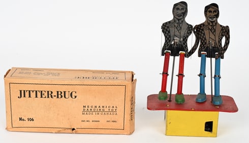 CHIME TOY TIN WINDUP JIGGERS w/ BOX