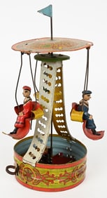 TIN WINDUP CAROUSEL CARNIVAL RIDE