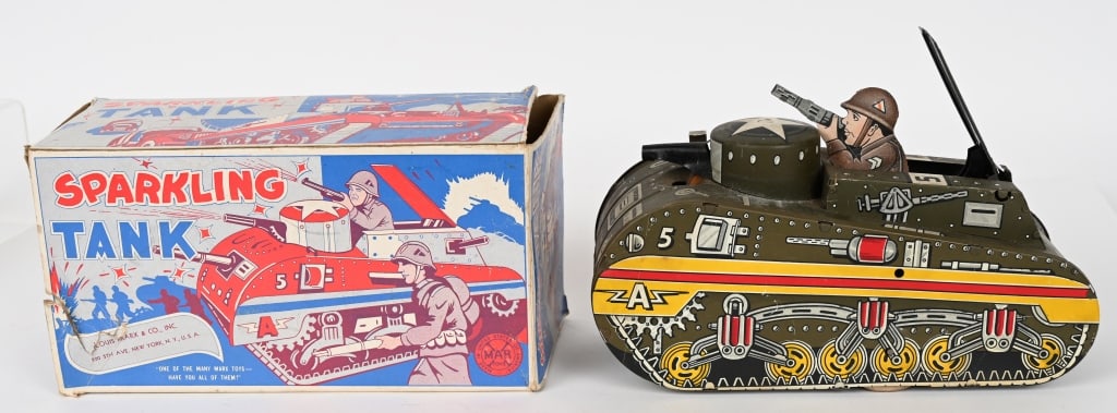 MARX TIN WINDUP POP UP SOLDIER TANK (1 of 7)