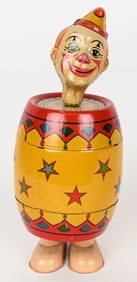 CHEIN TN WINDUP CLOWN IN BARREL
