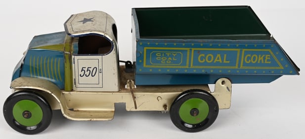MARX TIN WINDUP MACK COKE COAL DUMP TRUCK