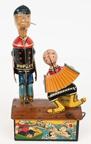 MARX TIN WINDUP POPEYE & OLIVE OYL ON ROOF