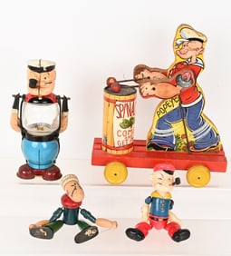 3- VINTAGE POPEYE TOYS, LINEMAR LANTERN & MORE