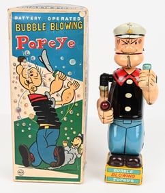 LINEMAR BATTERY OP POPEYE BUBBLE BLOWER w/.BOX