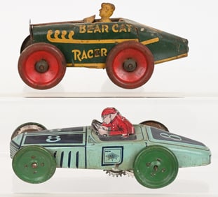 2- TIN WINDUP RACE CARS