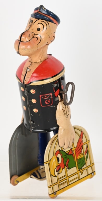 MARX TIN WINDUP POPEYE w/ PARROT CAGES (1 of 4)