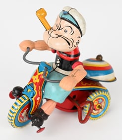 LINEMAR TIN WINDUP POPEYE TRICYCLE