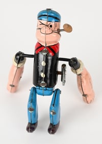 LINEMAR TIN WINDUP TUMBLING POPEYE