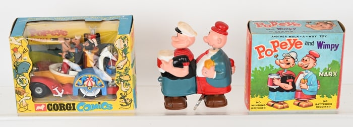 MARX & CORGI POPEYE TOYS w/ BOXES
