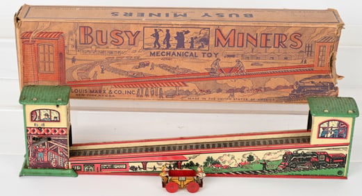 MARX TIN WINDUP BUSY MINERS w/Box