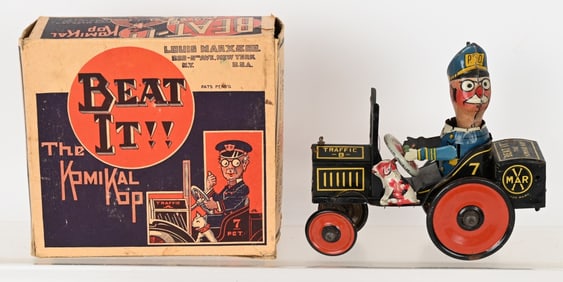MARX TIN WINDUP BEAT IT KOMIKAL KOP w/ BOX