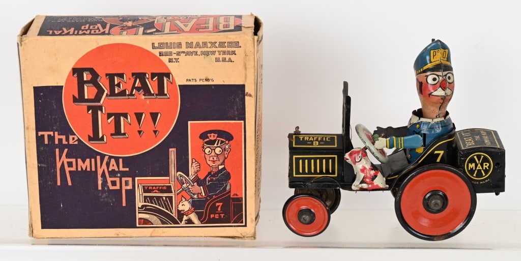 MARX TIN WINDUP BEAT IT KOMIKAL KOP w/ BOX (1 of 8)