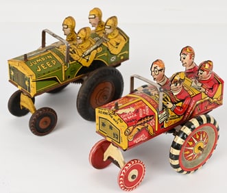 2- MARX TIN WINDUP CRAZY CARS