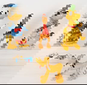 4- MARX PLASTIC WINDUP DISNEY TOYS