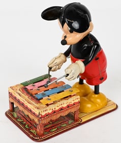 LINEMAR TIN WINDUP MICKEY MOUSE XYLOPHONE PLAYER