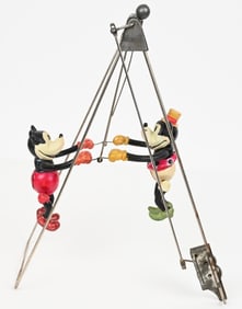 JAPAN CELLULOID WINDUP MICKY & MINNIE ACROBATS