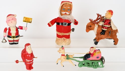 4- JAPAN WINDUP SANTA CLAUS TOYS