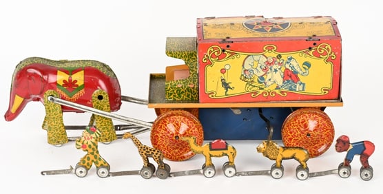 LINDSTROM TIN WINDUP BARNUM BAILEY CIRCUS WAGON