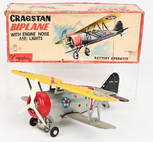 JAPAN CRAGSTAN BATTERY OP BIPLANE w/ BOX