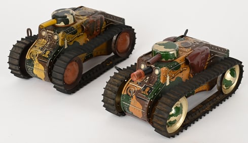2- MARX TIN WINDUP TANKS