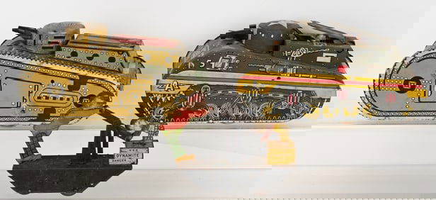 3- TIN WINDUP MARX TOYS, TANKS & HANDCAR