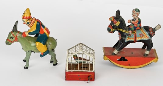 3- GERMAN TIN WINDUP TOYS