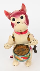 JAPAN CELLULOID WINDUP BONZO THE DRUMMER