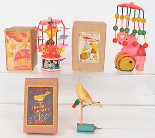 3- JAPAN CELLULOID TOYS w/ BOXES