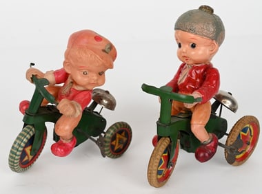 2- JAPAN TIN & CELLULOID TRICYCLES