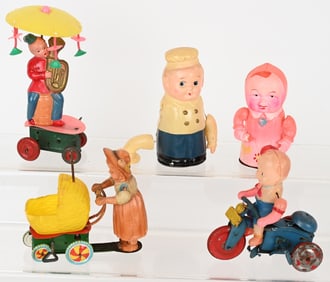 5- JAPAN CELLULOID WINDUP TOYS