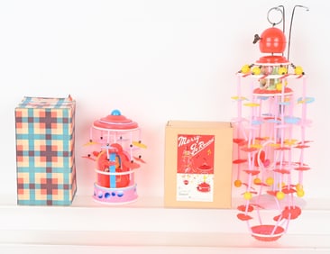 2- JAPAN CELLULOID WINDUP TOYS W BOXES