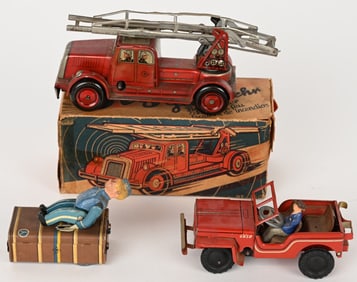 3- GERMAN TIN WINDUP TOYS, ONE BOXED