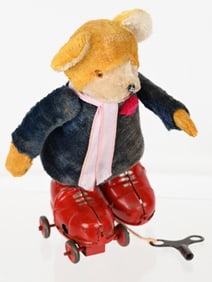 JAPAN TIN WINDUP SKATING BEAR