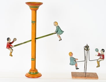 2- EARLY GIBBS TIN SEE SAWS