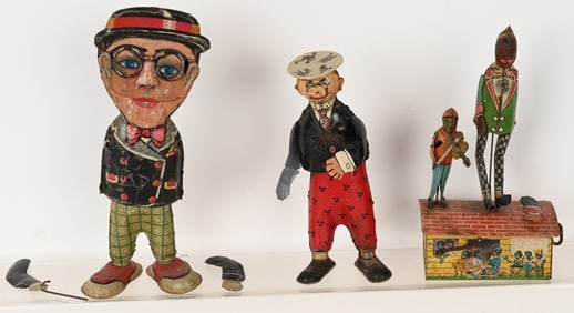 3- EARLY TIN WINDUP TOYS